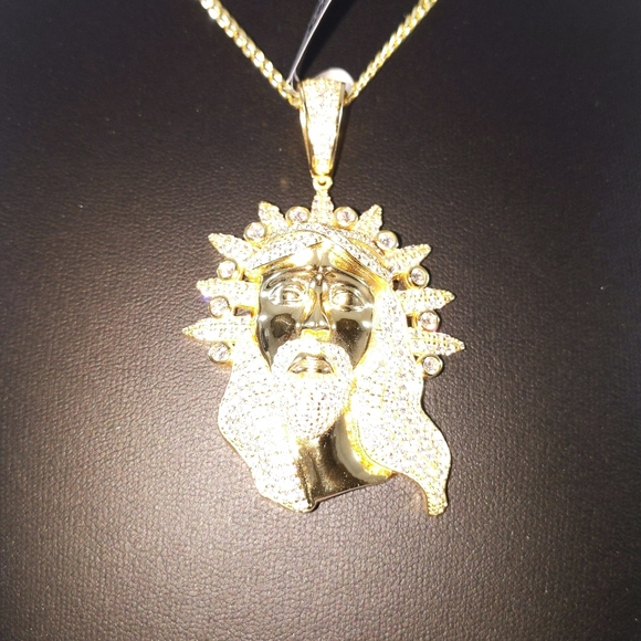 🧡 Solid 925 SS Jesus Pendant + 24" Chain - Picture 7 of 8